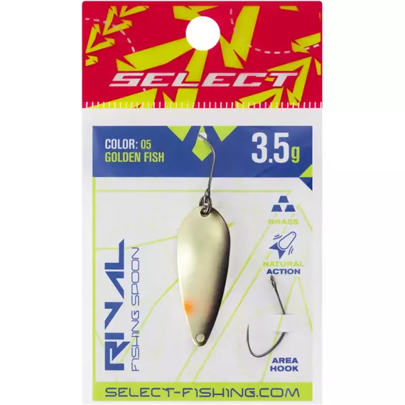 Блешня Select Rival 3.5g 34mm #05 Golden Fish, Вага блешні: 3.5, Колір блешні: #05 Golden Fish, фото , изображение 2